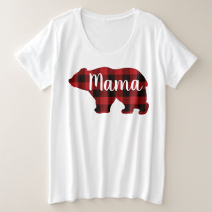 Cute Mama ours design rouge plaid mère jour cadeau