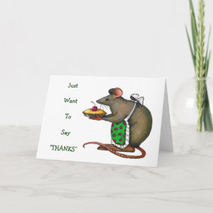 Cute Mama Rat met Pie: Tekening: Hartelijk Bedankt