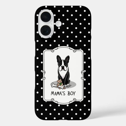 Cute Mama's Boy Boston Terrier (zwart) Case-Mate iPhone Case (Achterkant)