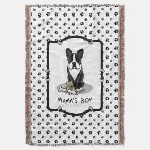 Cute Mama's Boy Boston Terrier (zwarte hond) Deken