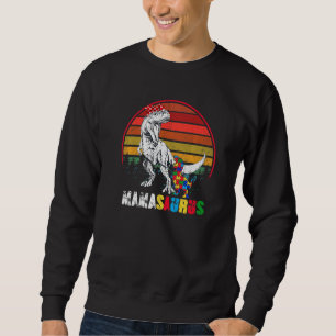 Cute Mamasaurus T Rex Dinosaur Mama Autism Awarene Trui