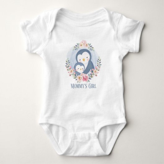 Cute mammmammie pinguin add text romper (Voorkant)