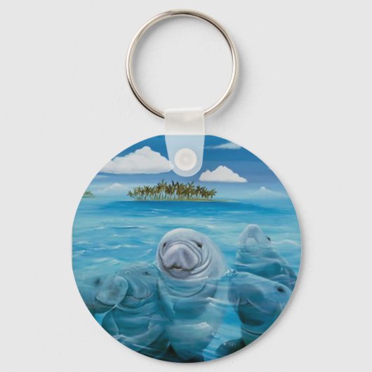 Cute Manatee Basic Sleutelhanger (Voorkant)