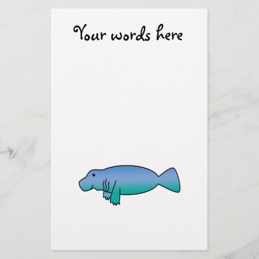 Cute manatee briefpapier (Voorkant)