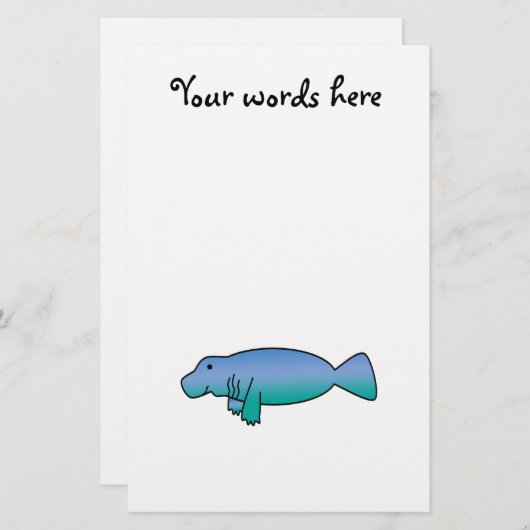 Cute manatee briefpapier (Voorkant / Achterkant)