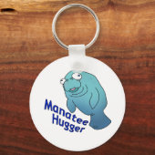 Cute Manatee Hugger Cartoon Animal Sleutelhanger (Voorkant)