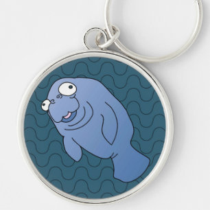 Cute Manatee Hugger Cartoon Animal Sleutelhanger