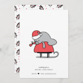 Cute Manatee Kerstmis, flatholiday-kaart Feestdagenkaart (Voorkant / Achterkant)