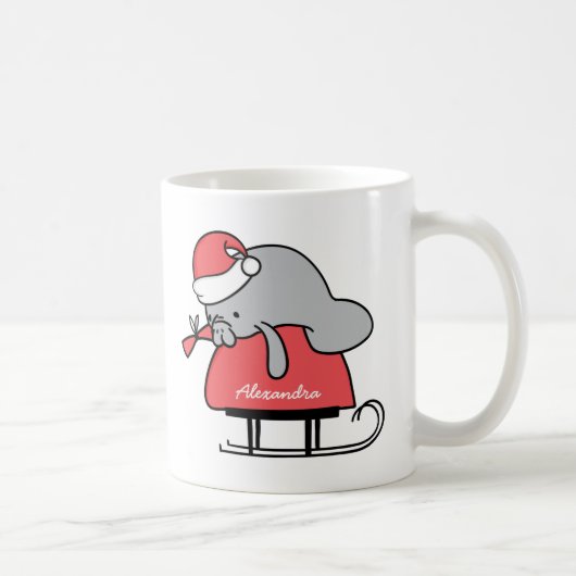 Cute Manatee kerstnaam Mok (Rechts)
