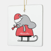Cute Manatee kerstversiering Keramisch Ornament (Links)
