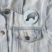 Cute Manatee Ronde Button 5,7 Cm (In situ)
