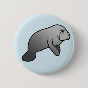 Cute Manatee Ronde Button 5,7 Cm
