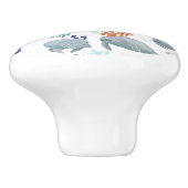 Cute Manatees With Bubbles Pattern Keramische Knop (Zijkant)