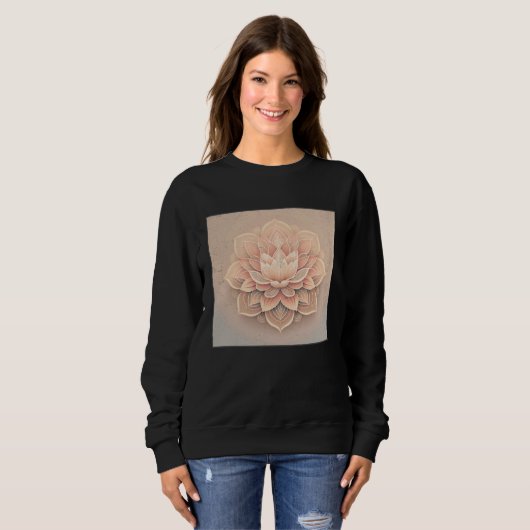 Cute Mandala Lotus Flower Illustration Unique Wome Trui (Voorkant volledig)