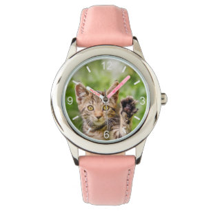 Cute Maneki Neko Cat Kitten Funny Beckoning Pose Horloge