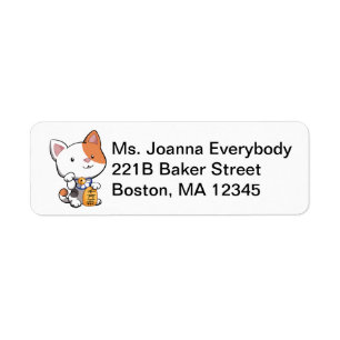 Cute Maneki Neko (Lucky Becelling Cat) Etiket