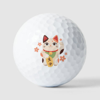 Cute Maneki Neko Lucky Cat Golfballen