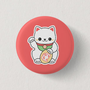 Cute Maneki Neko Ronde Button 3,2 Cm