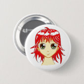 Cute Manga Girl Button (Voorkant /achterkant)