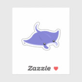Cute Manta Ray Aangepast gesneden vinylSticker Sticker (Vel)