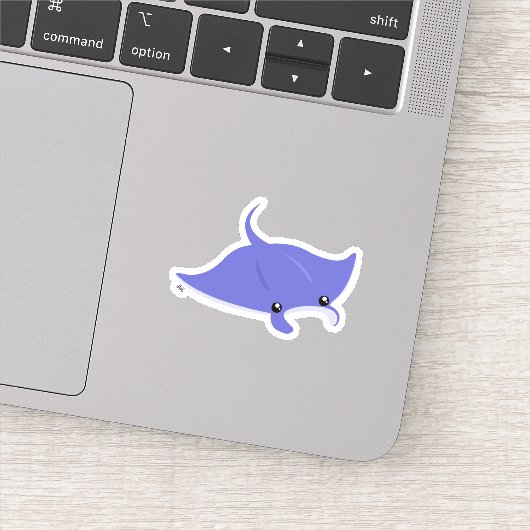 Cute Manta Ray Aangepast gesneden vinylSticker Sticker (Detail)