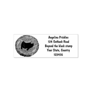 Cute manta ray en bubbles cartoon illustratie zelfinktende stempel
