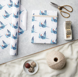Cute Manta Ray-Zeeen en kerstmis Cadeaupapier