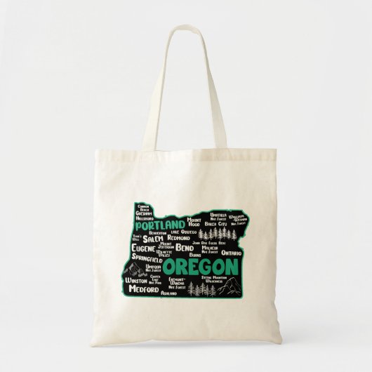 Cute map of Oregon, Portland, Salem, Eugene Tote Bag (Voorkant)