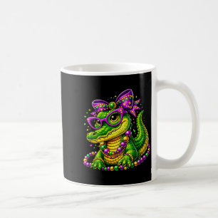Cute Mardi Gras-alligator kralen masker Carniva Koffiemok