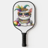 CUTE MARDI GRAS DRESSED KITTY CAT PICKLEBALL PADDLE (Voorkant)