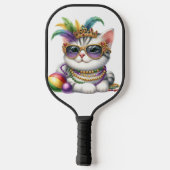 CUTE MARDI GRAS DRESSED KITTY CAT PICKLEBALL PADDLE (Achterkant)