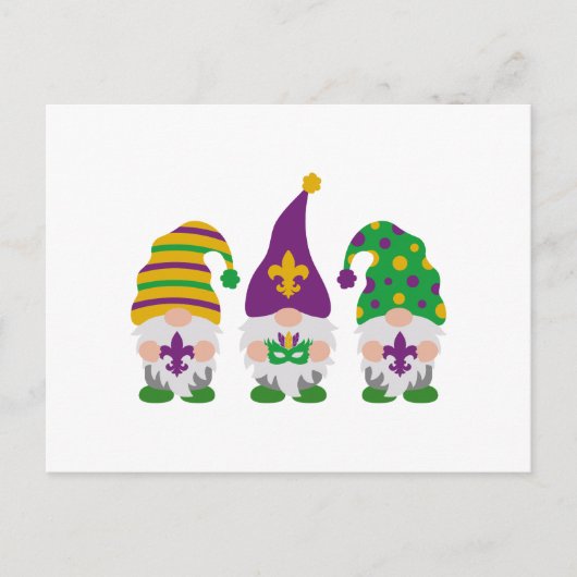 Cute Mardi Gras Gnome Feestdagenkaart (Voorkant)