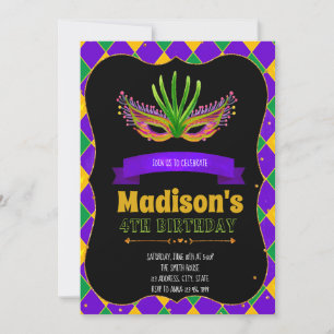 Cute mardi gras invitation