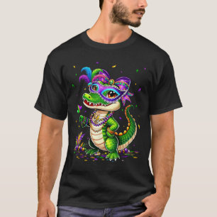 Cute Mardigator Mardi Gras Alligator Kostuum Meisj T-shirt