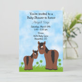 Cute Mare et Foie Baby shower Invitation (Debout devant)