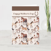Cute Mares and Foals Horse Moederdag Kaart (Voorkant)