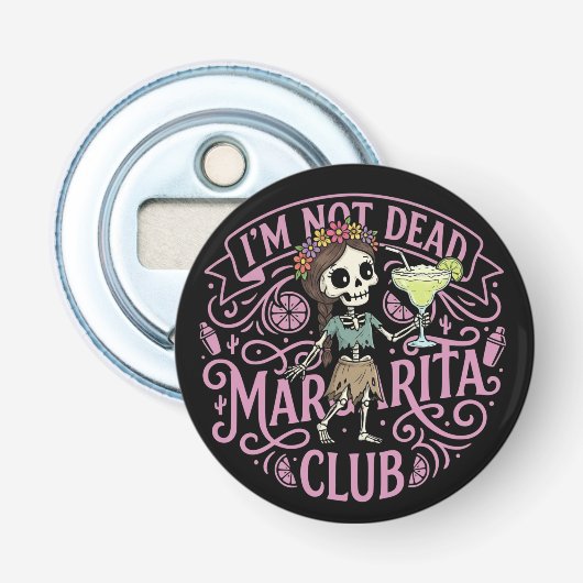 Cute Margarita  Skelton Button Flesopener (Voorkant)