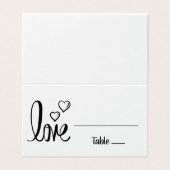 Cute Mariage Amour Coeur Noir Blanc Fête des marié (Outside Unfolded)