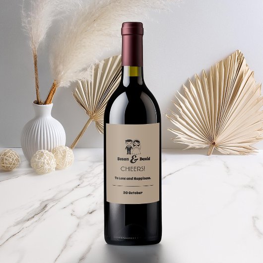 Cute mariée et Mariage de chambre Étiquette de bou