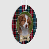 Cute Marine Rouge Vert Tartan Plaid Photo Chien Pe (devant)