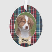 Cute Marine Rouge Vert Tartan Plaid Photo Chien Pe (devant)
