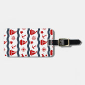 Cute Maritime Pattern Bagagelabel (Voorkant horizontaal)