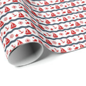 Cute Maritime Pattern Cadeaupapier (Rol Hoek)