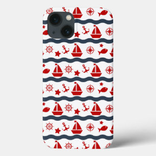 Cute Maritime Pattern iPhone 13 Hoesje
