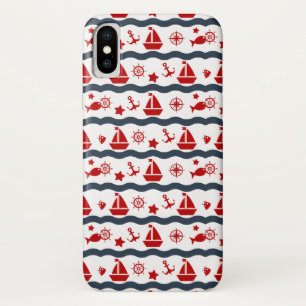 Cute Maritime Pattern iPhone X Hoesje
