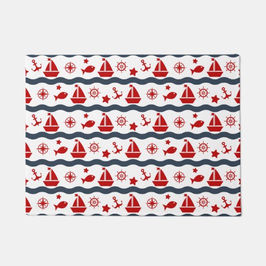 Cute Maritime Pattern Deurmat (Voorkant)