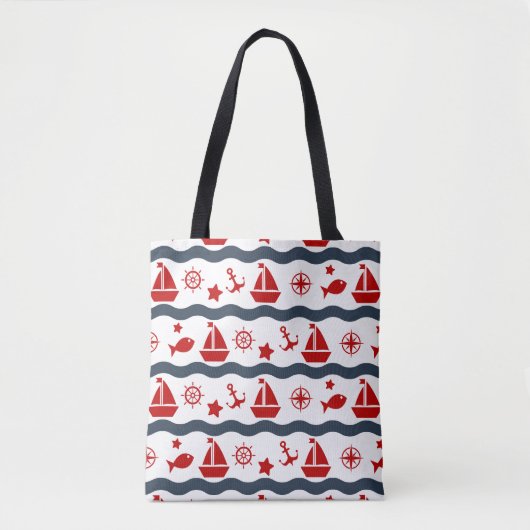 Cute Maritime Pattern Draagtas (Voorkant)