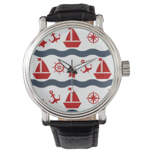 Cute Maritime Pattern Horloge