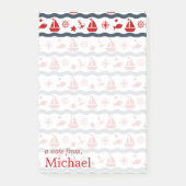 Cute Maritime Pattern | Jouw namen toevoegen Post-it® Notes (Voorkant)