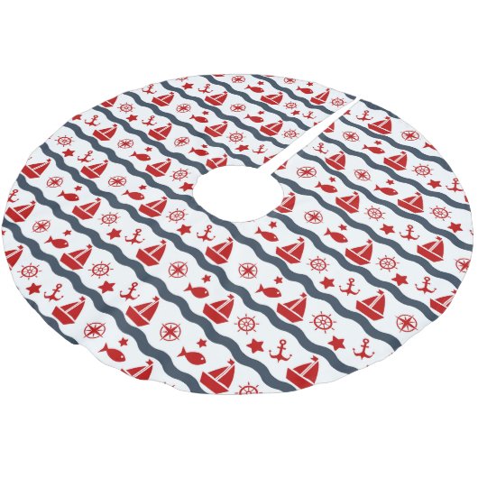 Cute Maritime Pattern Kerstboom Rok (Gekanteld)